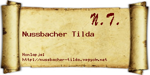 Nussbacher Tilda névjegykártya